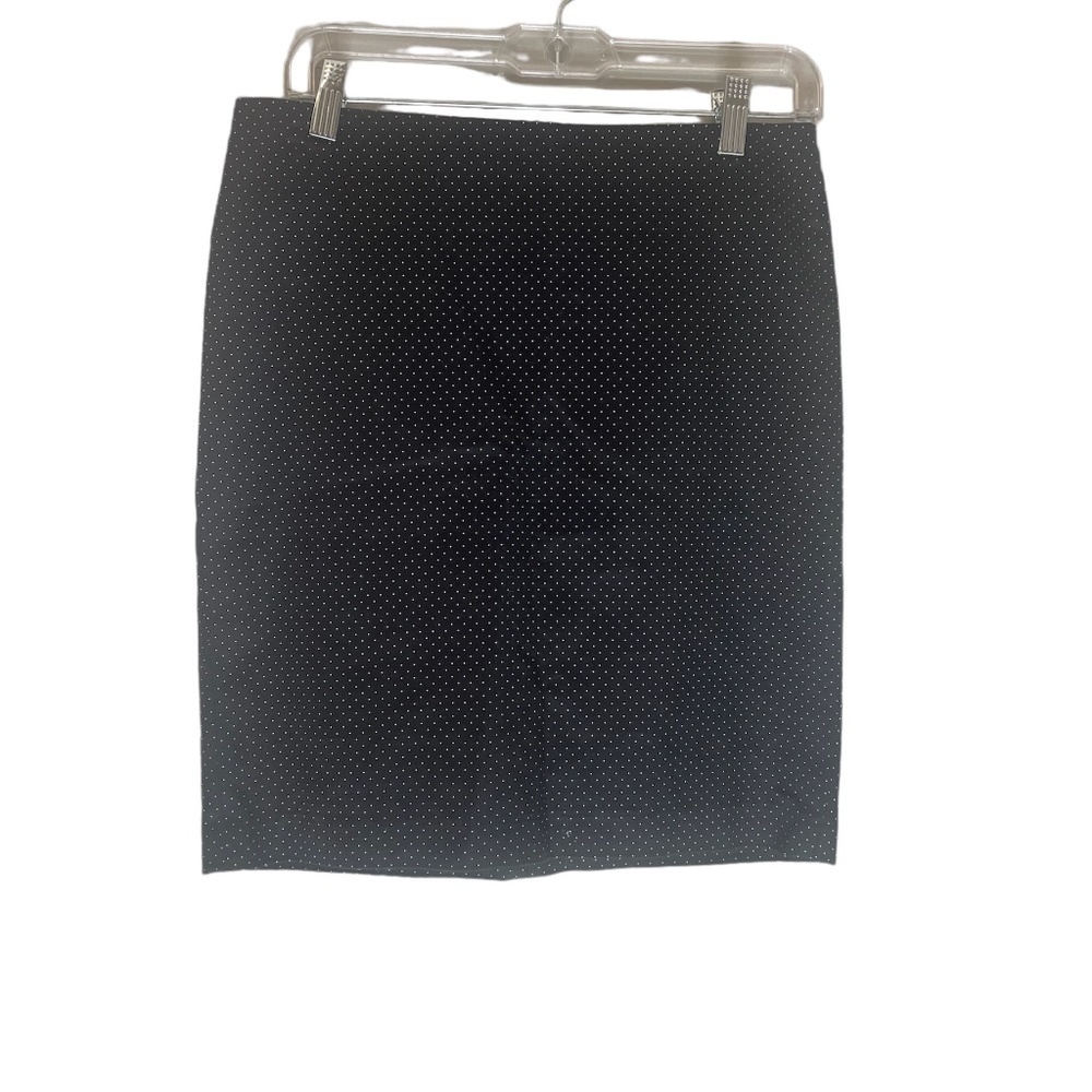 NWOT Dalia Collection size 4‎ black white polka dot straight skirt modern fit